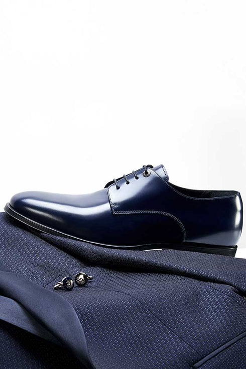 Scarpa Derby Uomo da cerimonia spazzolata Blu Carlo Pignatelli- Francavilla Moda